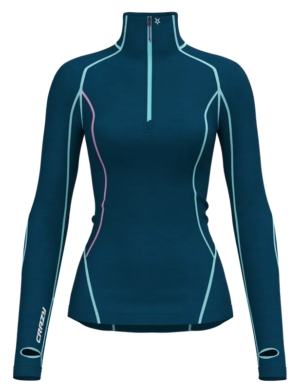 Crazy Idea PULL ALLURE ZIP (Světle oranžová) - Dámské termo triko Endorphin Republic Autentický