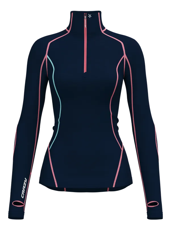 Nízká Cena Crazy Idea PULL ALLURE ZIP - Dámské termo triko Endorphin Republic