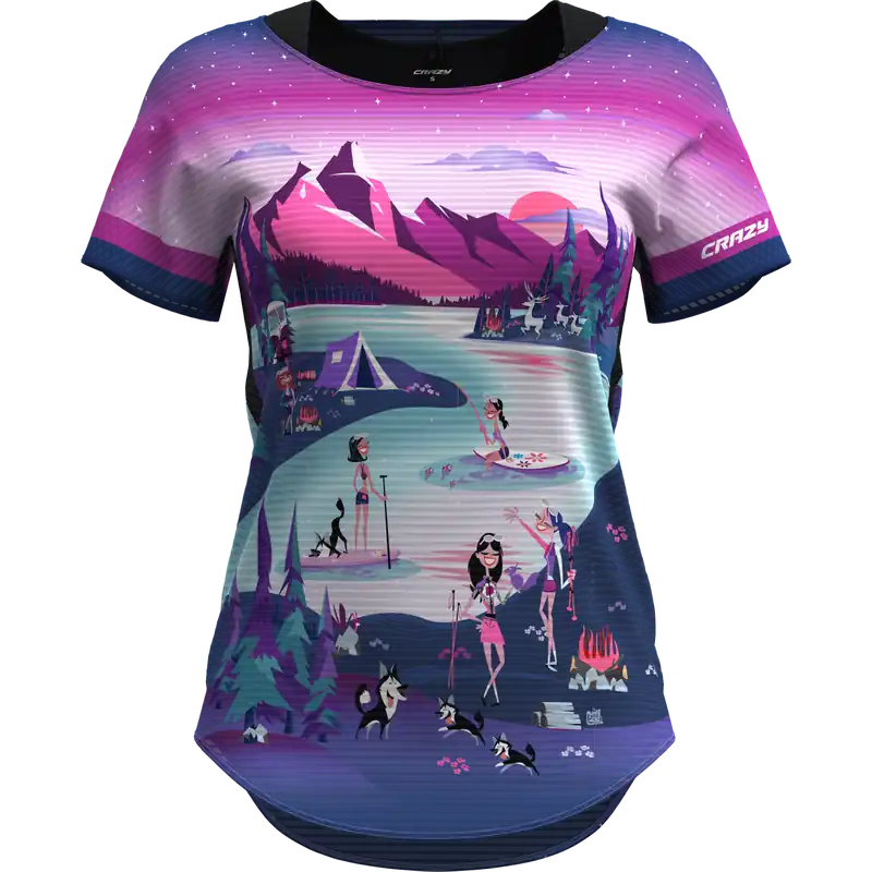 Crazy Idea SHIRT SLASH (Modrá) - Dámské běžecké triko Endorphin Republic Horká Nabídka
