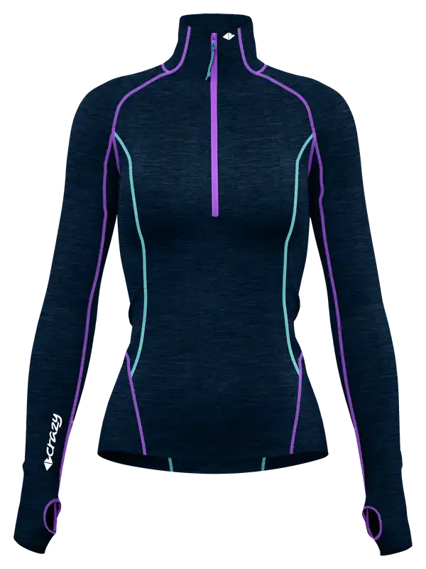 Poslední Šance Crazy Idea PULL ALLURE ZIP (Červená) - Dámské funkční triko s dlouhým rukávem Endorphin Republic