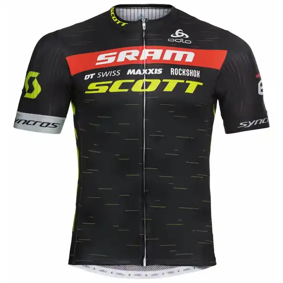 ODLO scott sram stand-up collar s/s full zip racing pro (Černá) - Cyklistický dres Endorphin Republic Novinka