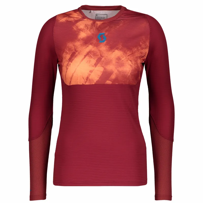Poslední Šance Scott Shirt W‘s Kinabalu Run l/sl (Červená) - Dámské běžecké triko s dlouhým rukávem Endorphin Republic