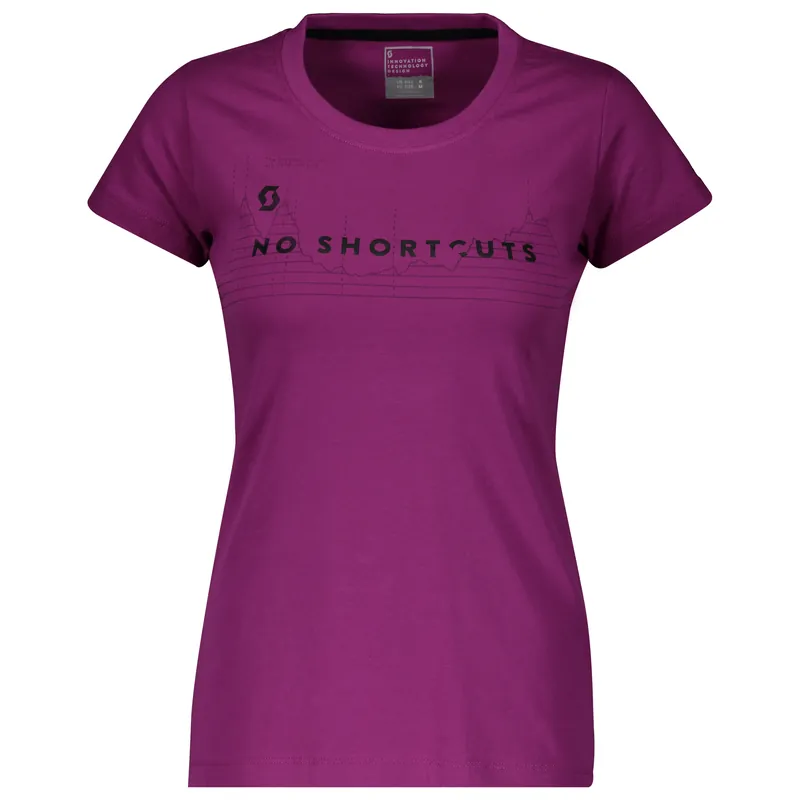 Nová Kolekce Scott Tee W‘s 10 No Shortcuts (Fialová) - Dámské triko s krátkým rukávem Endorphin Republic