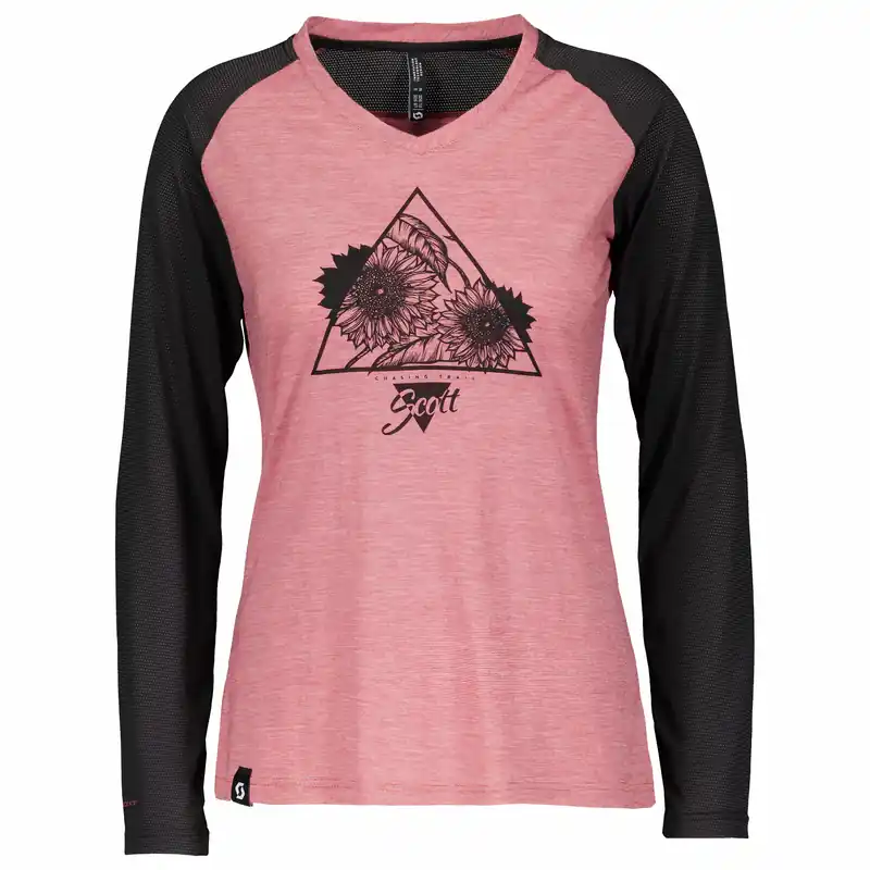 Dámské triko SCOTT Trail Flow Raglan dl. rukáv (Červená) Endorphin Republic Výhodná Nabídka