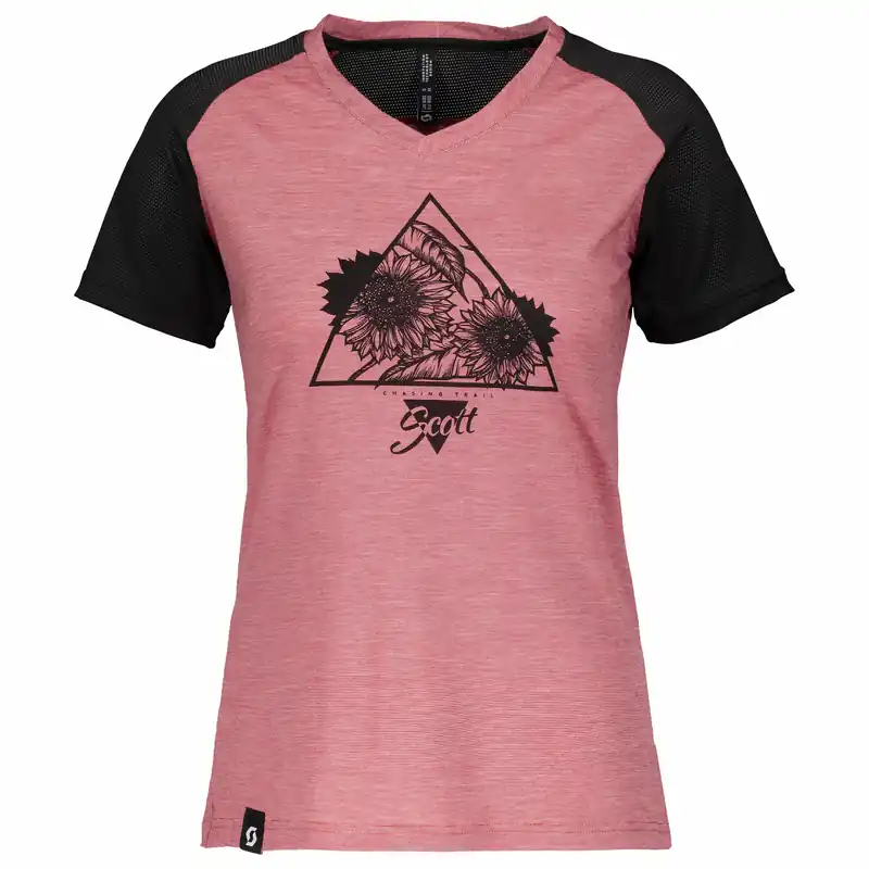 Dámské triko SCOTT Trail Flow Raglan kr. rukáv (Červená) Endorphin Republic Zlevněný