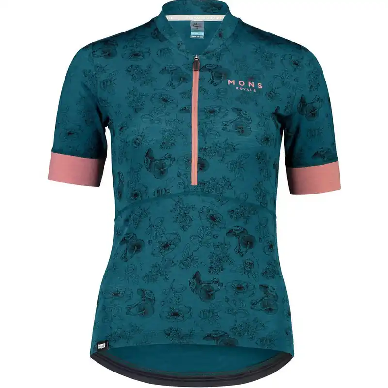 Rychlé Dodání Mons Royale Cadence Half Zip (Modrá) - Dámský cyklistický dres Endorphin Republic