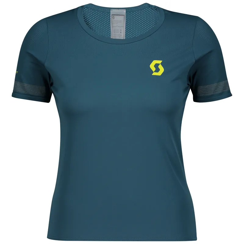 SCOTT Shirt W‘s Endurance Knit s/sl (Modrá) - Dámský cyklistický dres s krátkým rukávem Endorphin Republic Akční Nabídka