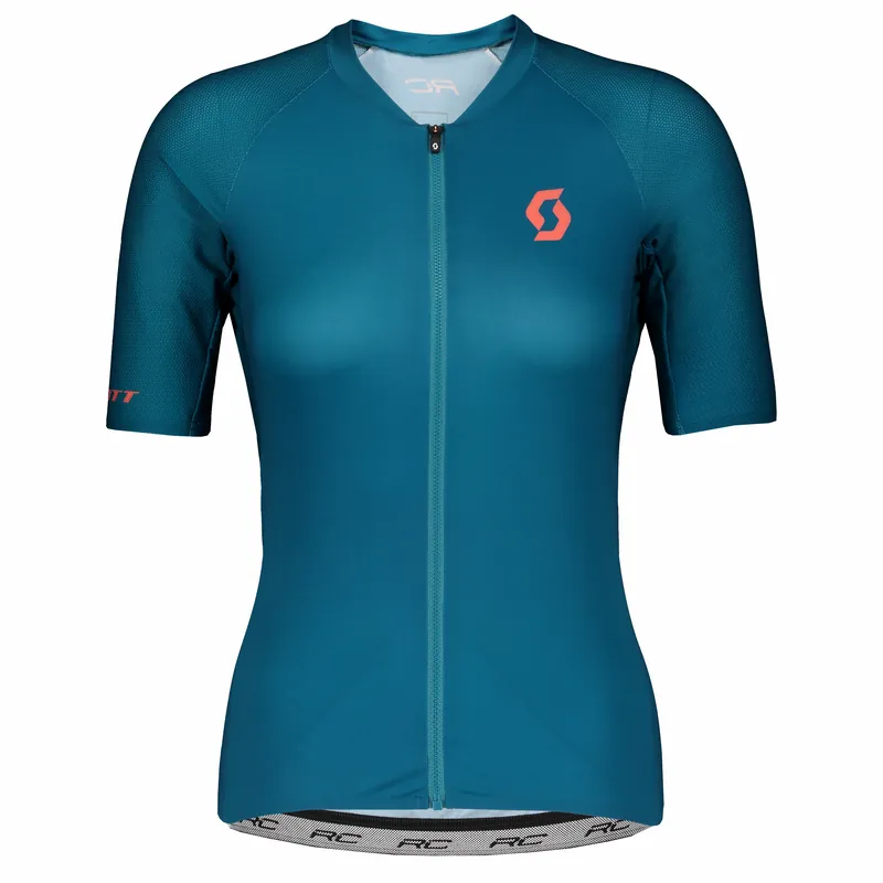 Nejprodávanější SCOTT Shirt W‘s RC Premium s/sl (Modrá) - Dámský cyklistický dres s krátkým rukávem Endorphin Republic