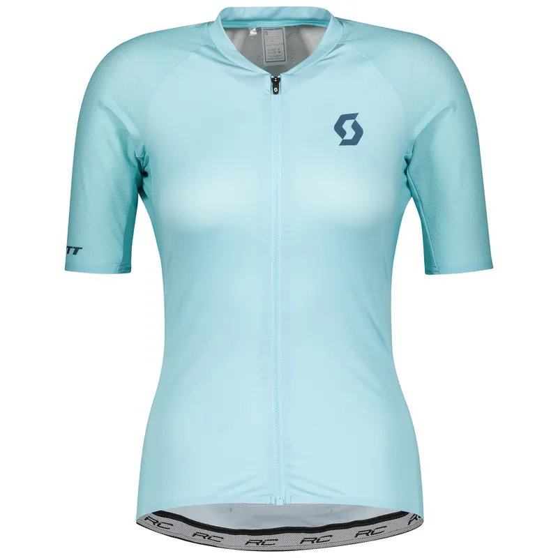 SCOTT Shirt W‘s RC Premium s/sl (Modrá) - Dámský cyklistický dres s krátkým rukávem Endorphin Republic Ověřený