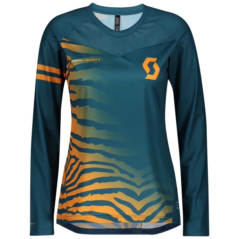 Výprodej SCOTT Shirt W‘s Trail Vertic l/sl (Modrá) - Dámský volný cyklistický dres Endorphin Republic