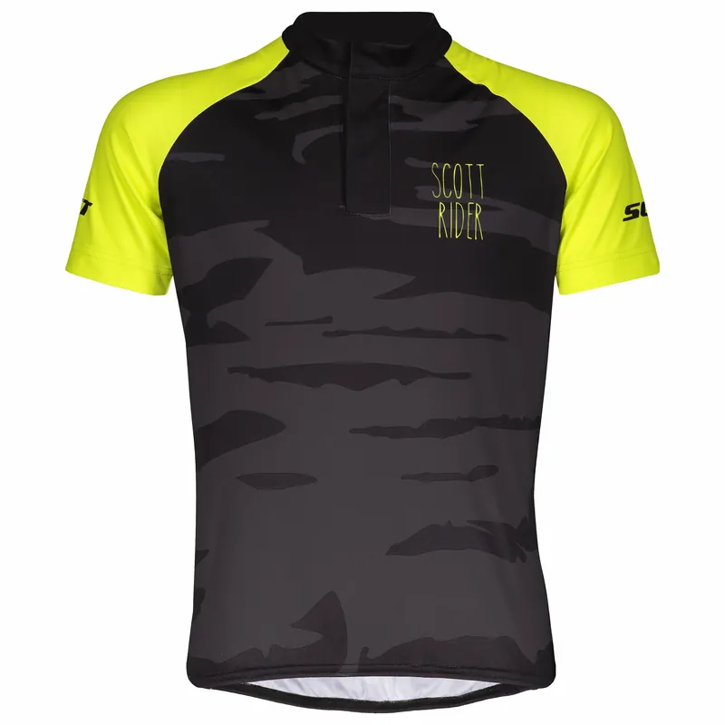SCOTT Shirt Jr RC Team Junior s/sl (Černá) - Dětský cyklistický dres s krátkým rukávem Endorphin Republic Jen Po Omezenou Doba