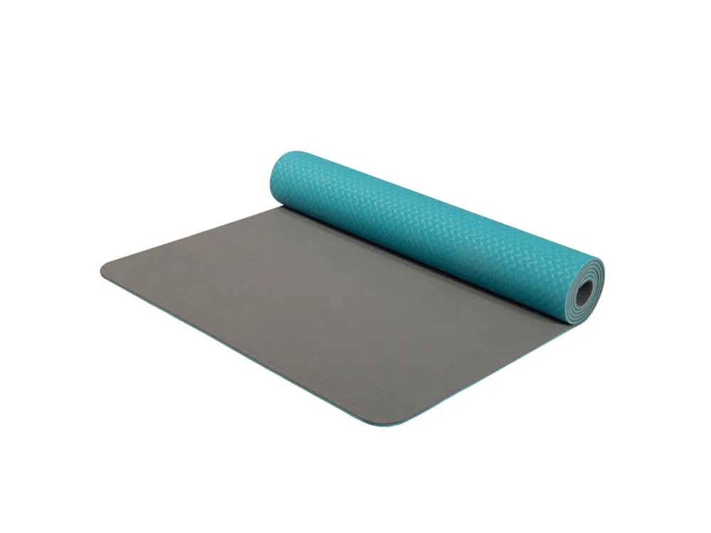 Yate Yoga mat dvouvrstvá TPE tyrkysová/šedá Vysoce Kvalitní