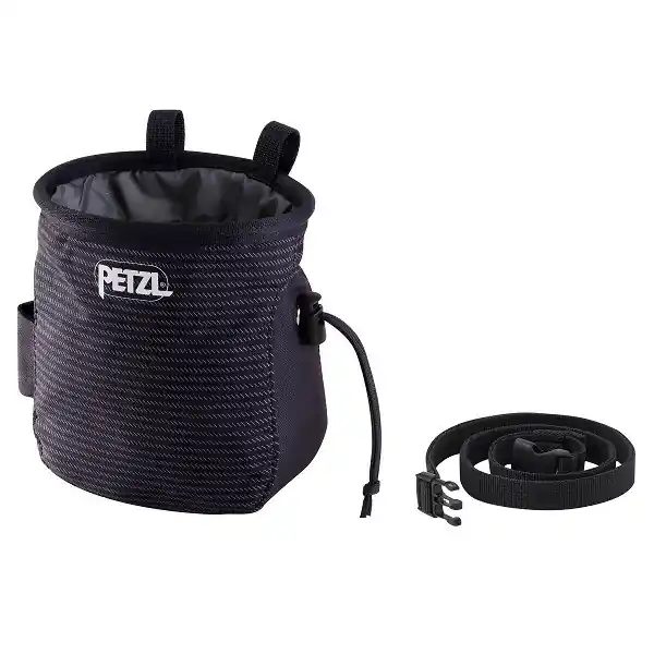 Pytlík na magnézium Petzl Saka pruhovaný černý Ověřený