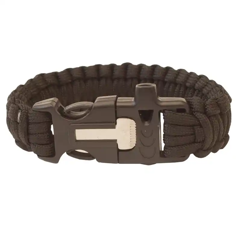 Náramek Highlander Paracord (píšťalka, křesadlo) černý Originální