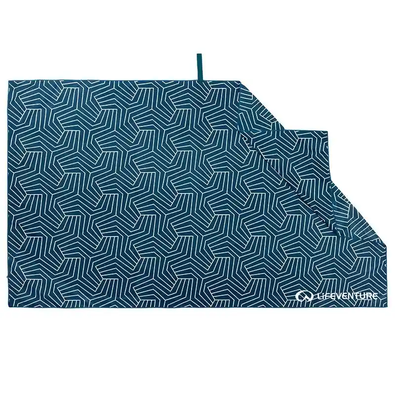 Ručník Lifeventure Recycled Printed SoftFibre Trek Towel, Navy, Giant Sezónní Sleva