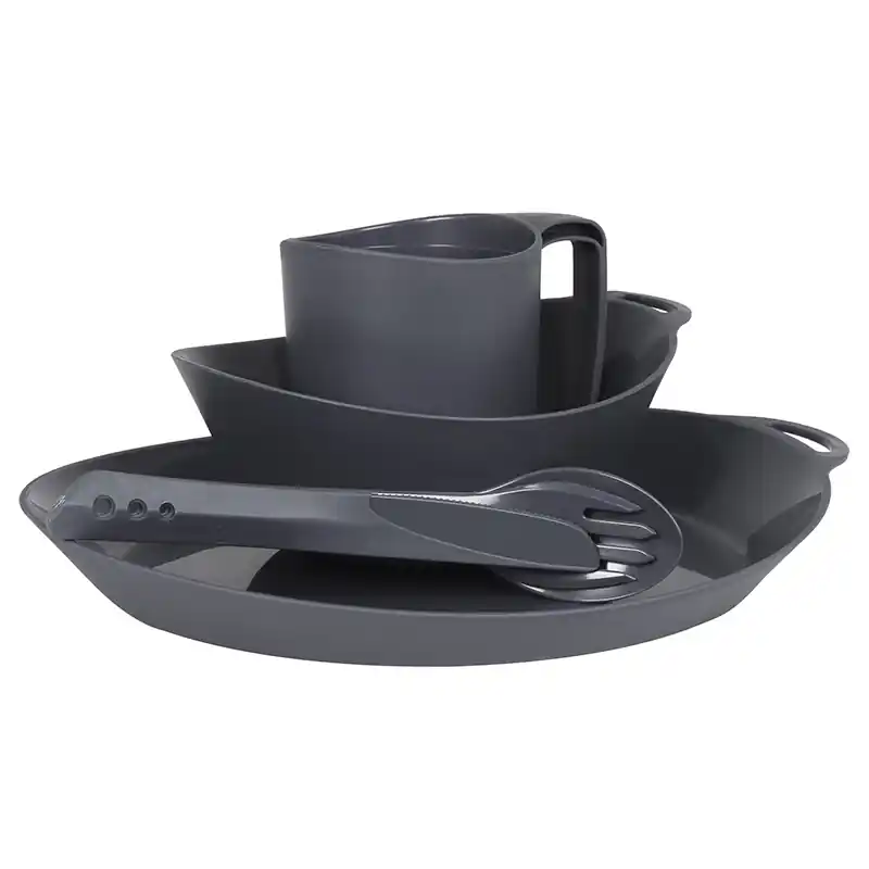 Kempingové nádobí Lifeventure Ellipse 4-Piece Set - KFS / Bowl / Plate / Mug, Graphite Vysoce Kvalitní