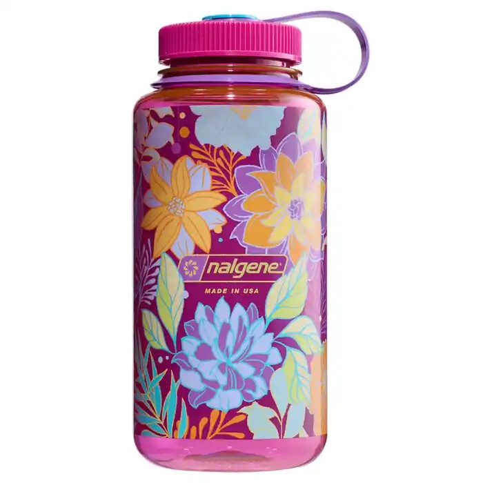 Přímo Od Výrobce Lahev Nalgene Wide Mouth 1000 ml Magenta w/Botanical Florals