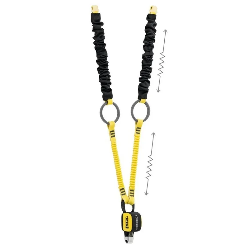 Ověřený Dvojitý spojovací prostředek s tlumičem pádu Petzl Absorbica-Y Tie Back