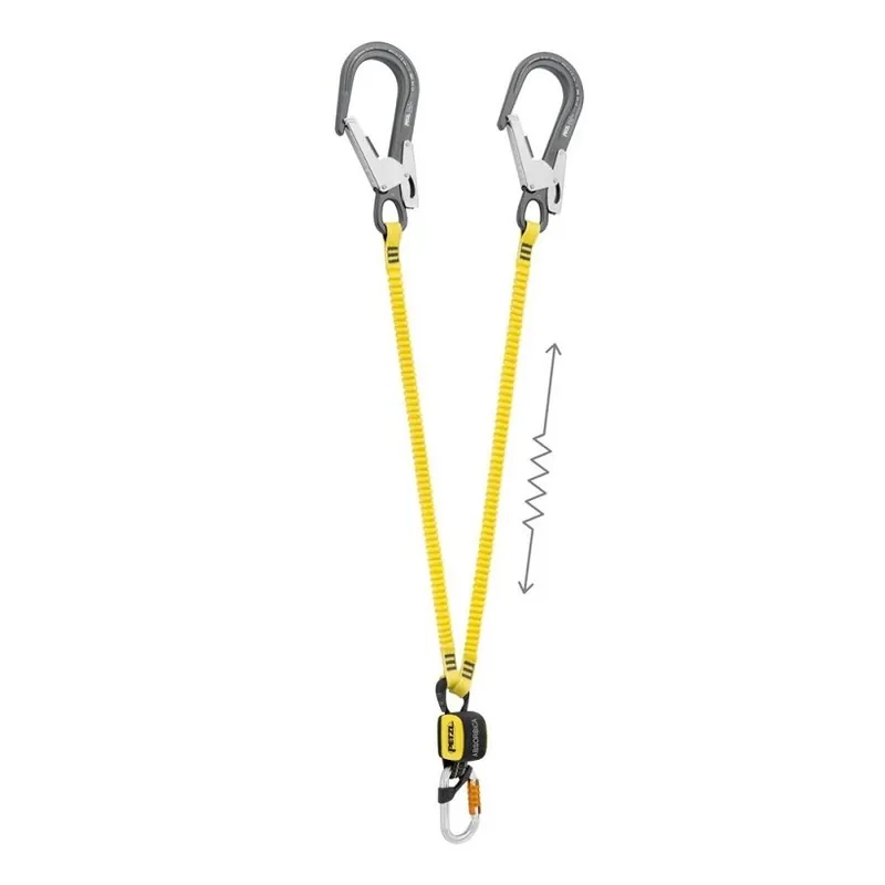 Dvojitý spojovací prostředek s tlumičem pádu Petzl Absorbica-Y MGO EU 150cm FLEX Vysoce Kvalitní