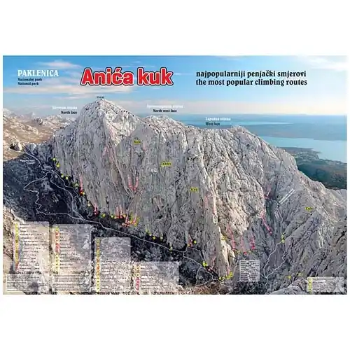 Mapa Paklenica Anica kuk Panoramic map Přímo Od Výrobce
