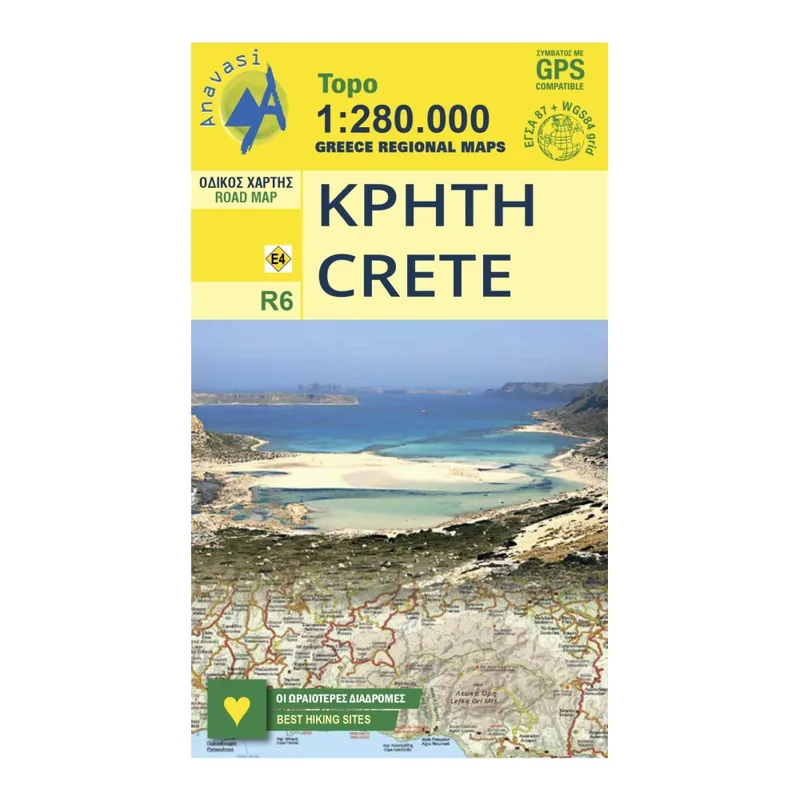 Autentický Mapa Řecko Crete • Road map 1 280 000 R6 125 x 175 mm