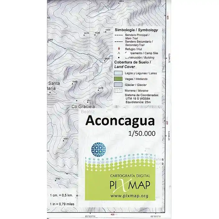 Mapa Aconcagua - mapa 1 50 000 Horká Nabídka
