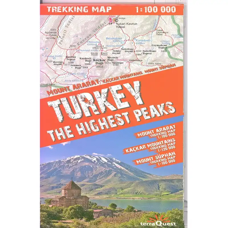 Mapa Turkey The Highest Peaks Trekking Map Hit Sezóny