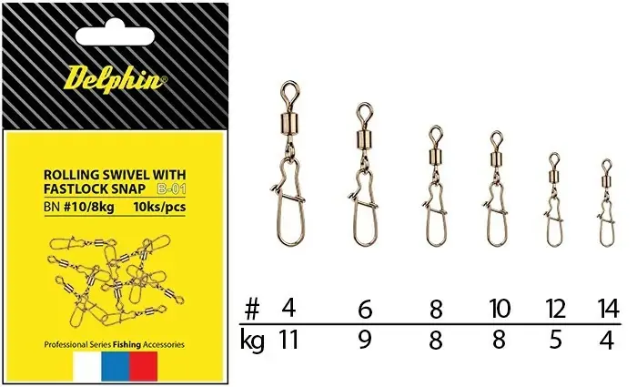Cenová Bomba DELPHIN Rolling Swivel with Fastlock Snap