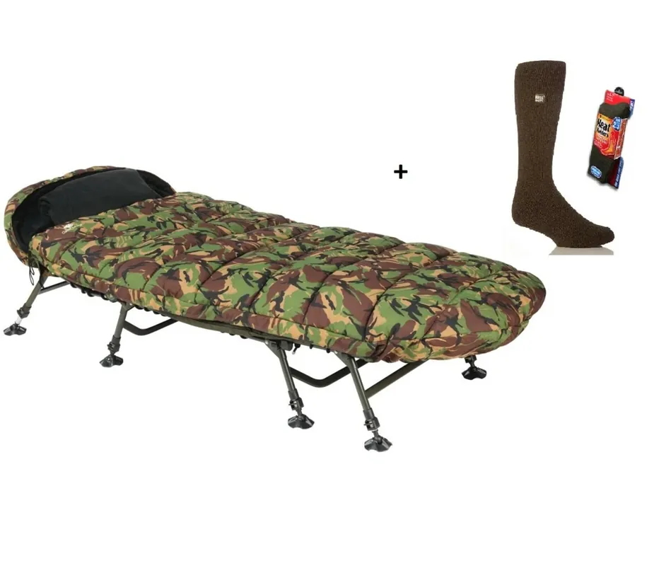 Odeslání Ihned GIANTS FISHING Spací pytel 5 Season Ext Camo Sleeping Bag + HEAT HOLDERS Termo izolační ponožky ZDARMA!!