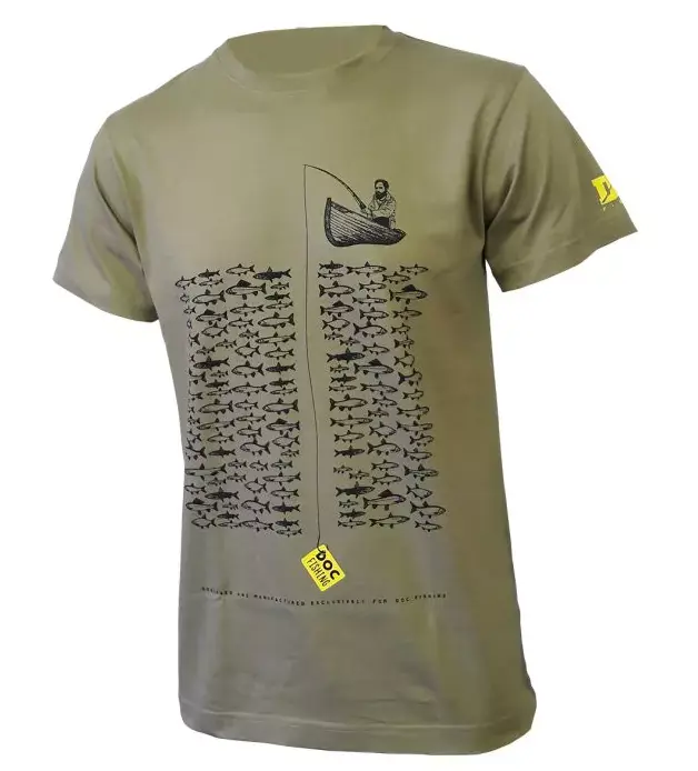 Sezónní Sleva DOC FISHING Triko RYBIČKY - světle khaki