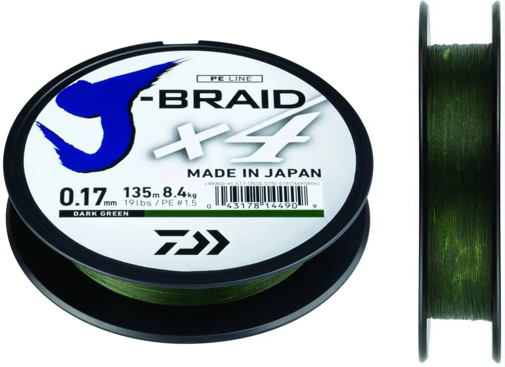 DAIWA J-Braid X4 Green 135m Objednat Nyní