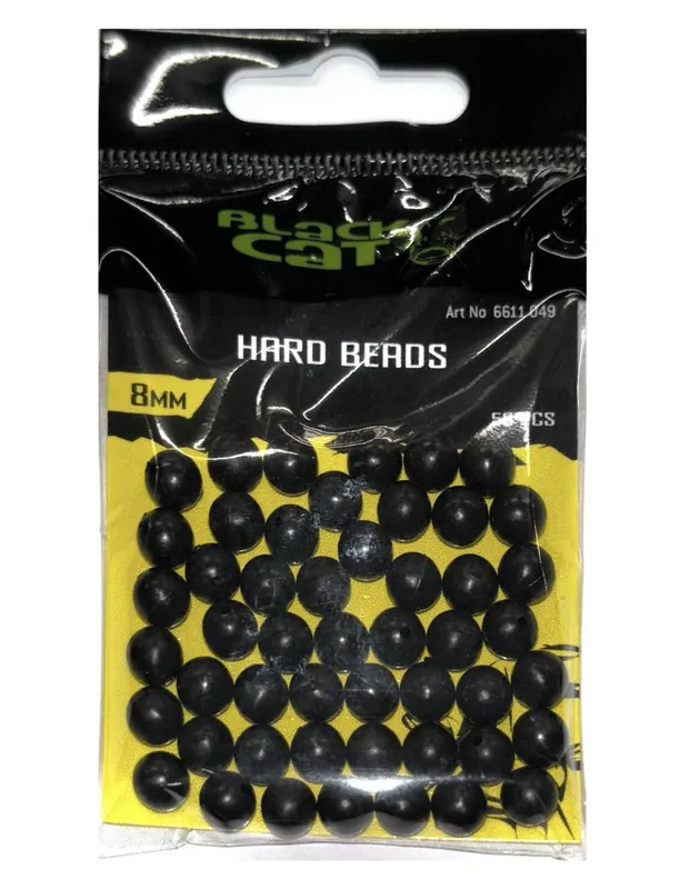 BLACK CAT Korálky Hard černá 50ks Ø8mm Odeslání Ihned