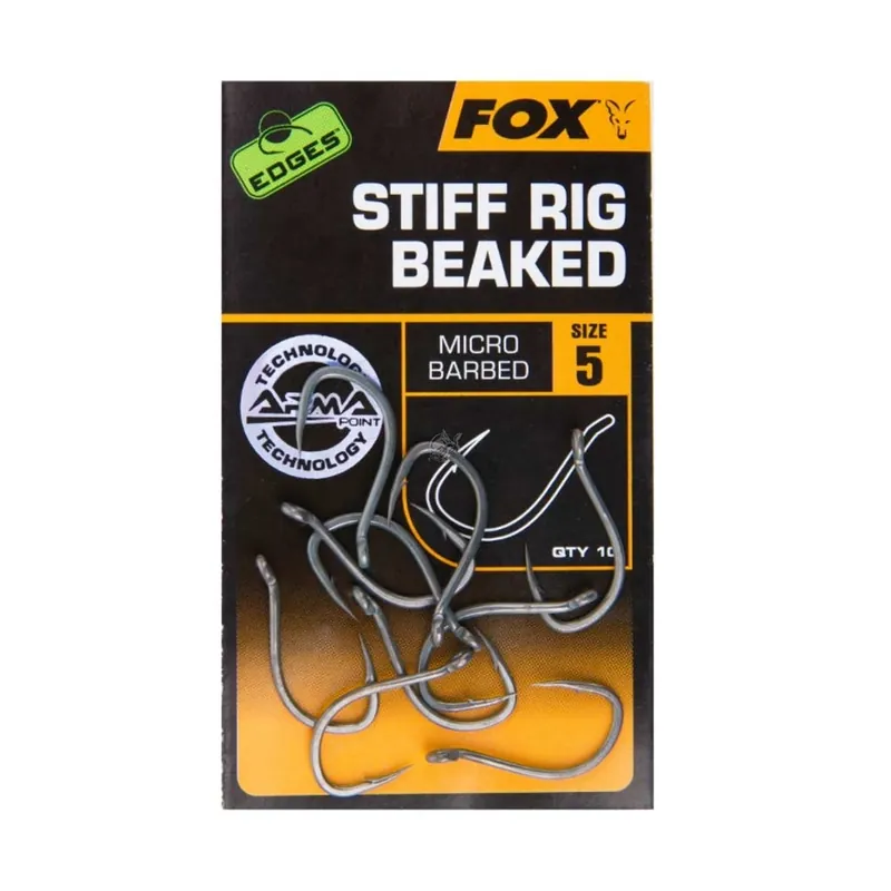 Akce Fox háčky Edges Stiff Rig Beaked ( bez protihrotu )