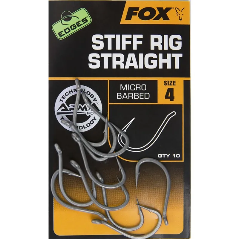 Tovární Cena Fox háčky Edges Stiff Rig Straight