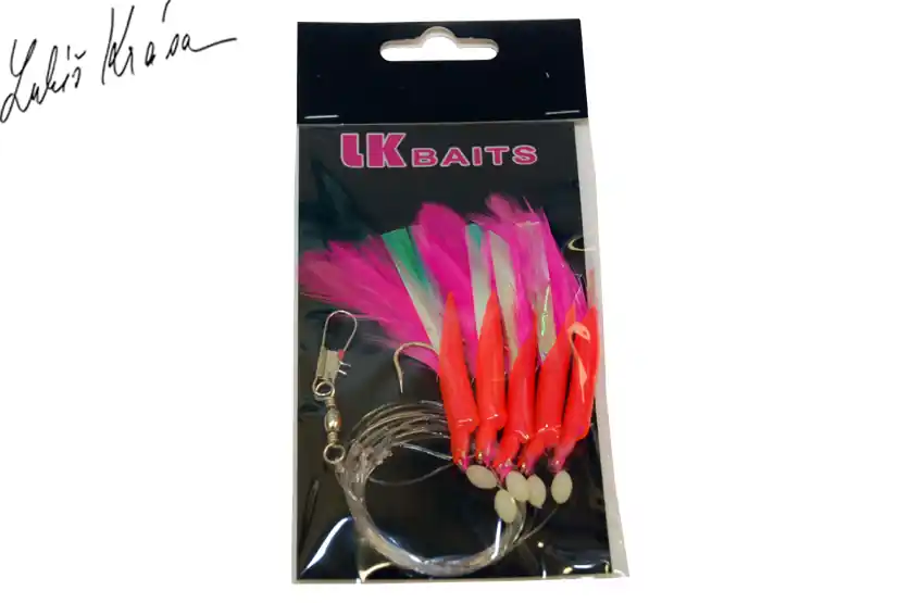 Top Prodej LK Baits Návazec na moře 1/0 0,60/0,45mm peří červené