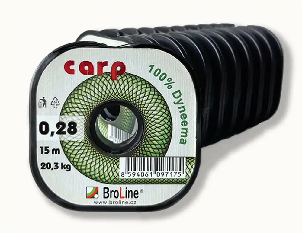 Super Cena Broline Návazcová šňůrka CARP braid 4x zelená 10/15 m