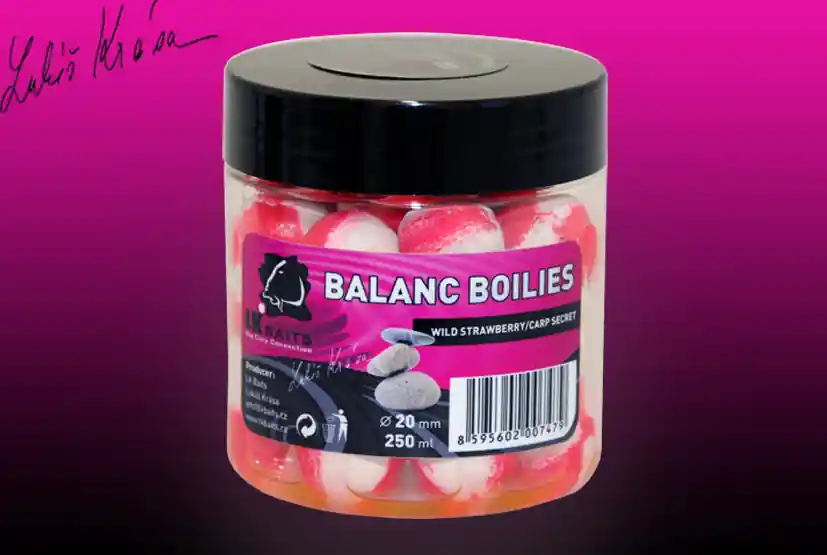 Přímo Od Výrobce LK BAITS BALANC Boilie 250ml 20mm WILD STRAWBERRY/CARP SECRET