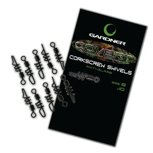 GARDNER Obratlíky Covert Corkscrew Swivels, vel. 8 Časově Omezené