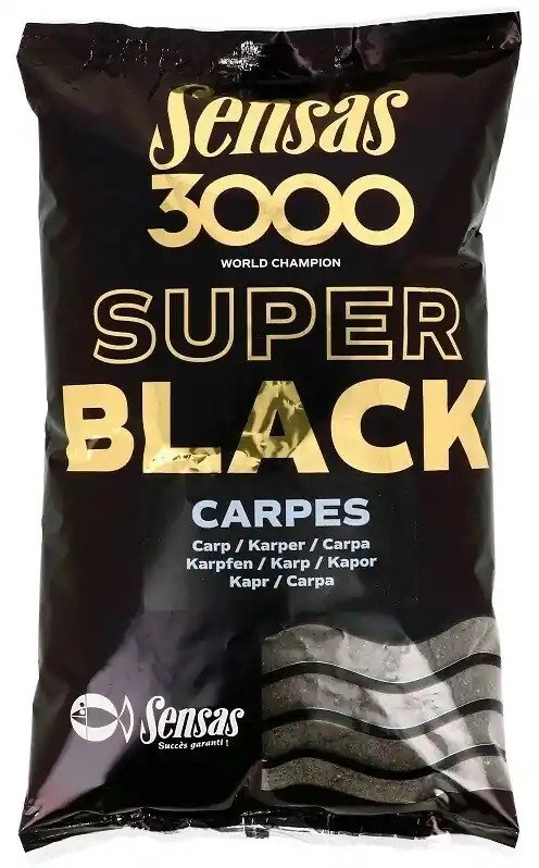 SENSAS Krmení 3000 Super Black (Kapr-černý) 1kg Jen Po Omezenou Doba