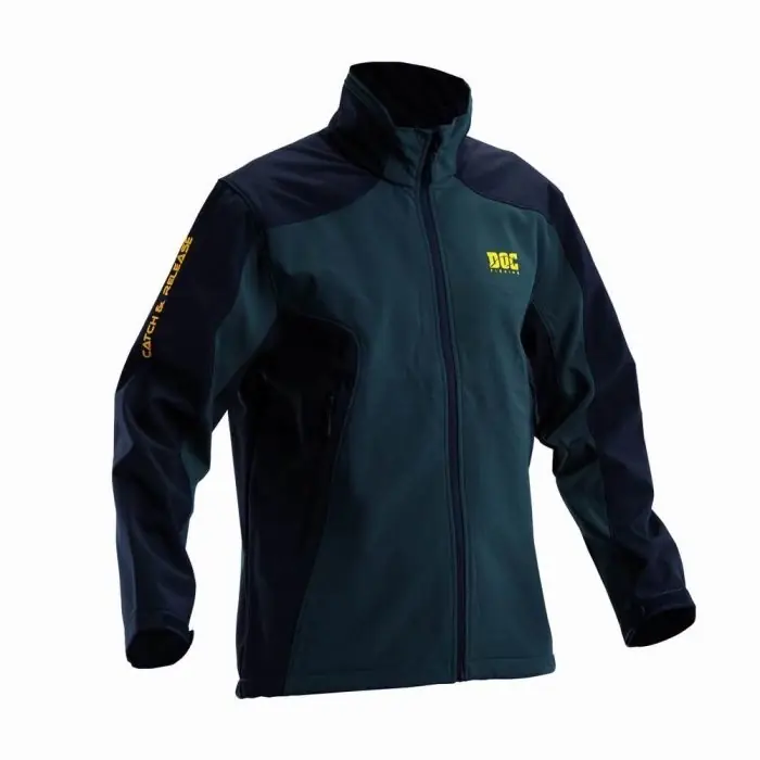 Novinka DOC FISHING bunda SOFTSHELL bez kapuce zeleno-černá