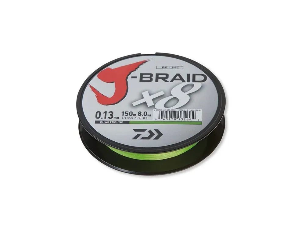 Daiwa J-Braid X8 300m Chartrouse Získejte slevu -5% za registraci v e-shopu Aktuální