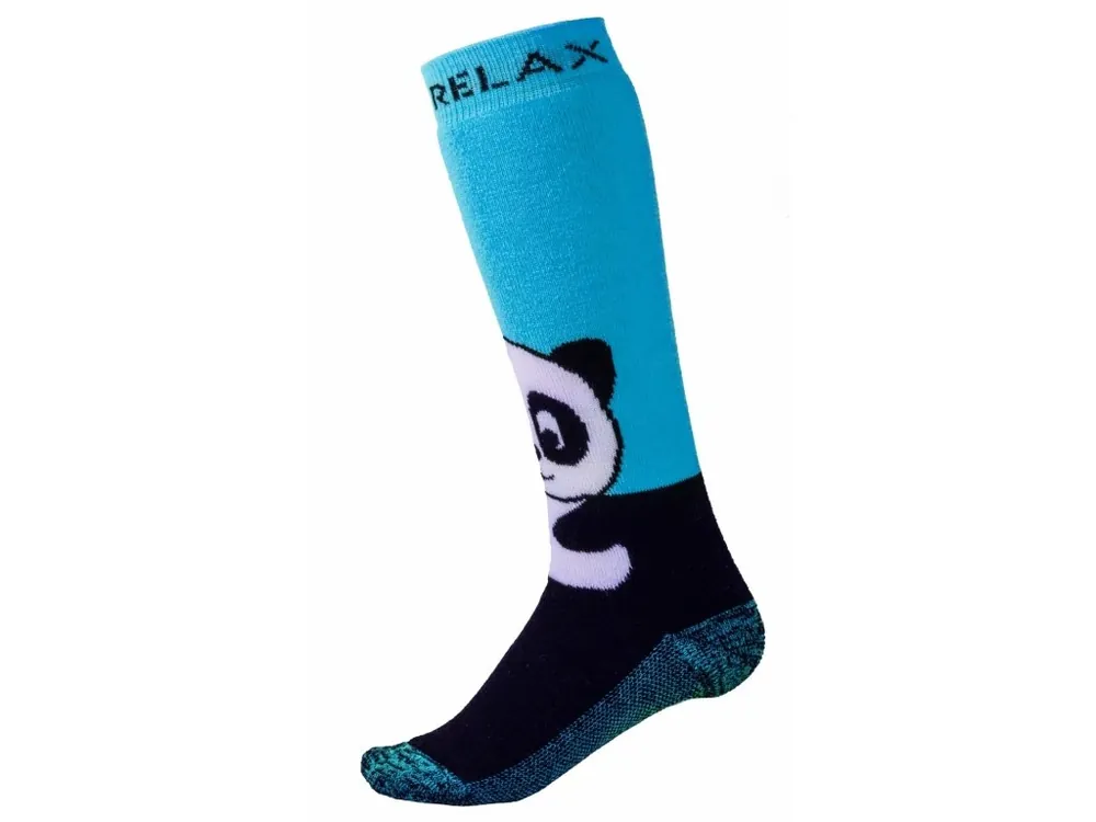 Dětské lyžařské ponožky Relax Panda modrá/černá Levný