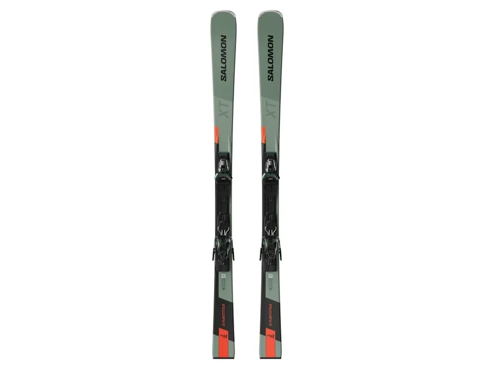 Finální Výprodej Lyže Salomon E S/Max 8 XT + M 11 GW L80 Oil Green/Black/Neon Red 25/26