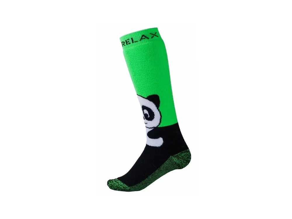Přímo Od Výrobce Dětské lyžařské ponožky Relax Panda zelená/černá