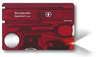 Multifunkční nástroj VICTORINOX SWISSCARD LITE 0.7300.T RUBY TRANSL./LED Jen Po Omezenou Doba