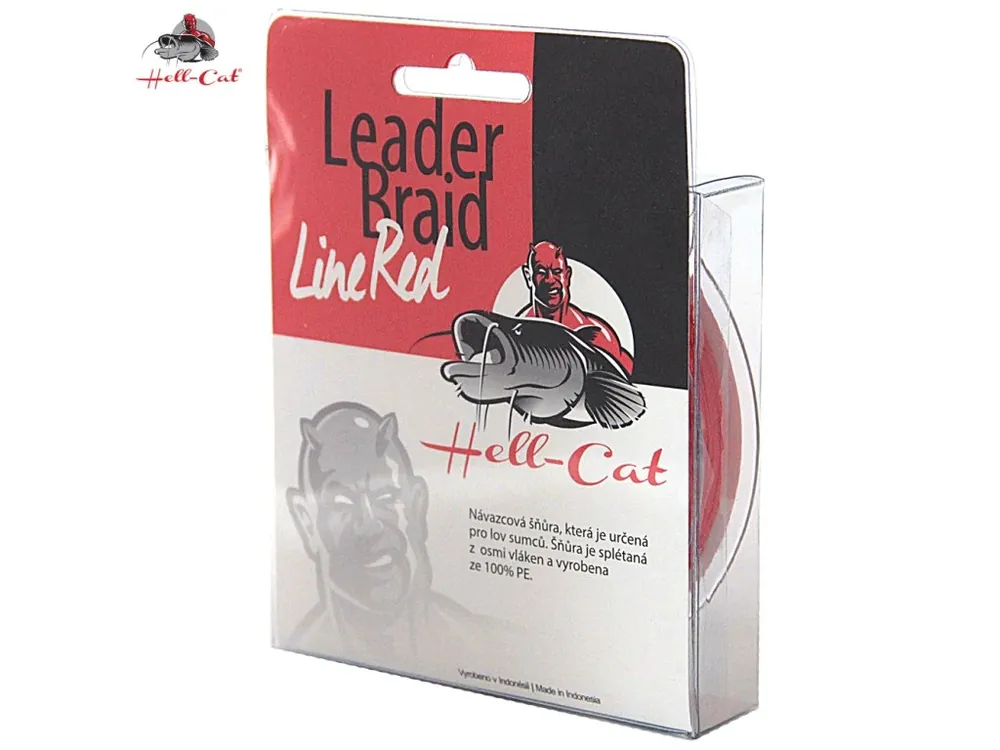 Hell Cat Návazcová šňůra Leader Braid Line červená 20m Přímo Od Výrobce