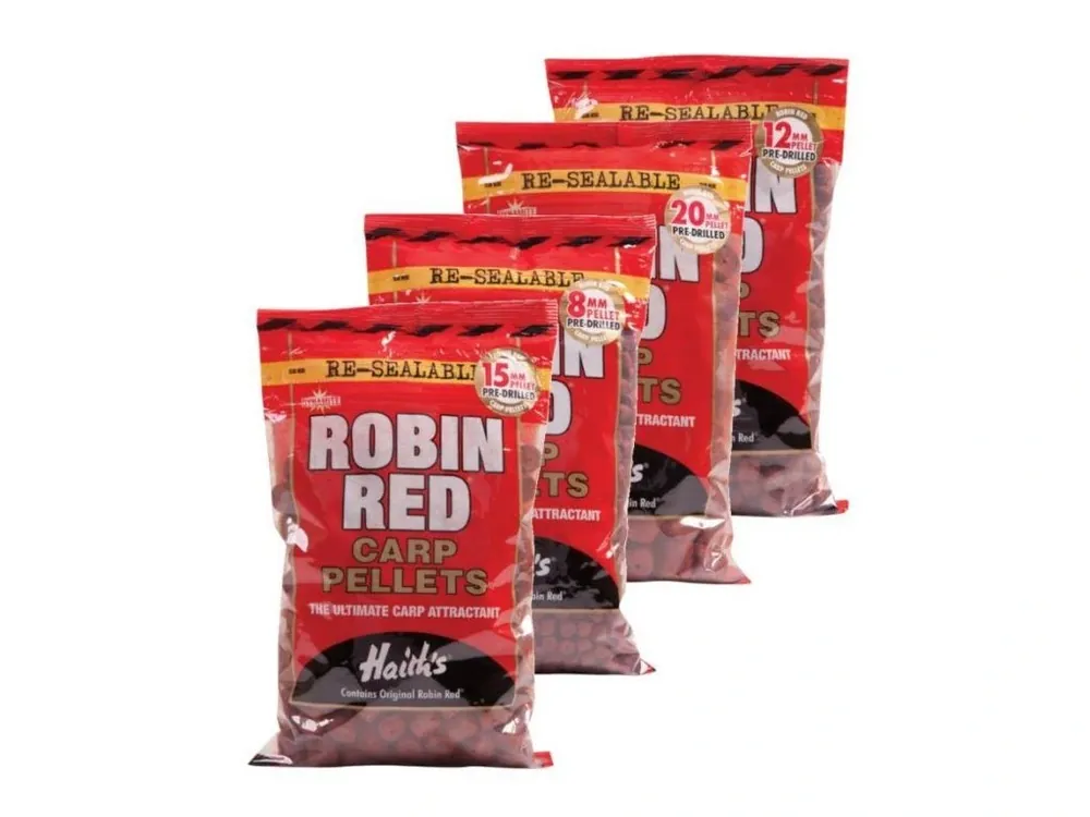 Akční Nabídka Dynamite Baits Pellets Pre-Drilled - Robin Red 900g