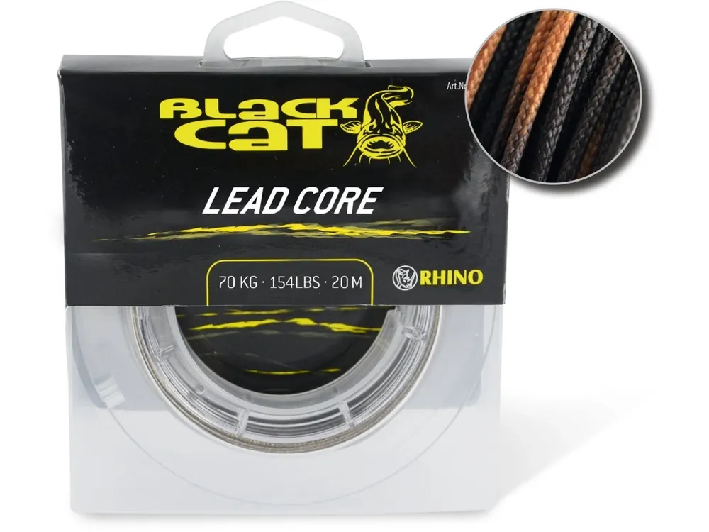 Víkendová Akce Black Cat Lead Core 20m 100kg brown/camou