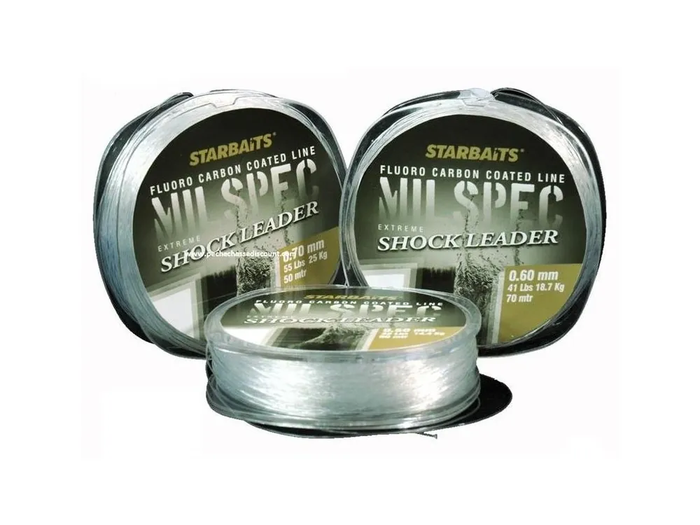 Cenový Hit Starbaits Šokový vlasec Milspec Shockleader - Čirá - 0,60mm 70m