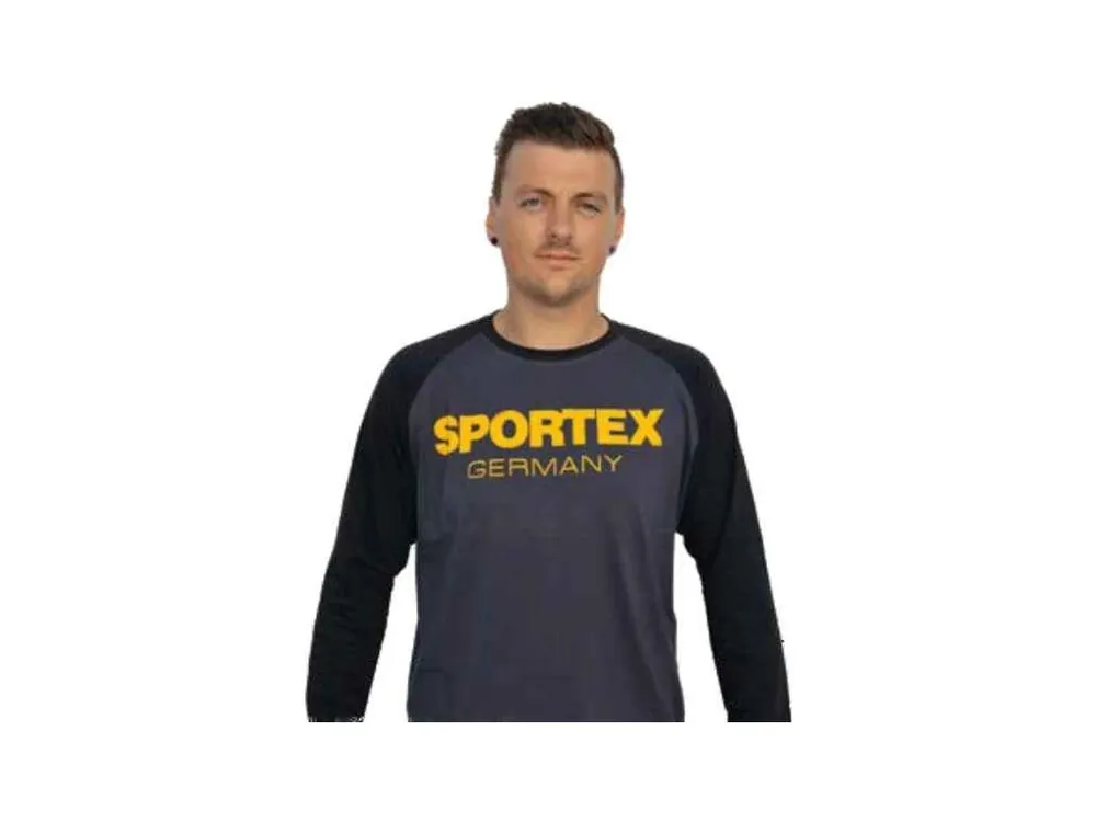 SPORTEX Tričko s dlouhým rukávem a logem - černé Tovární Cena